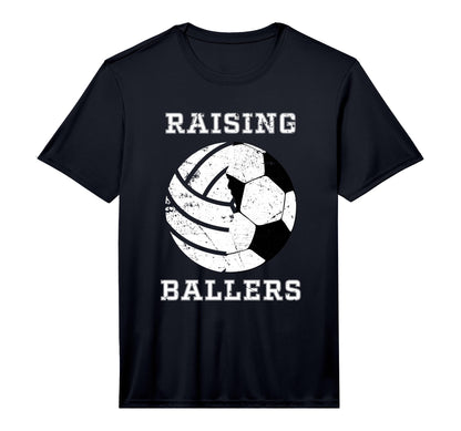 Mens Raising Ballers Soccer T-Shirt - Novelty Apparel for Adults - T-Shirt, Sweatshirt, Hoodie