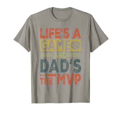 Dad Baseball Lifes Game And Dads Mvp T-Shirt - Aesthetic Graphic Unisex - T-Shirt, Sweatshirt, Hoodie