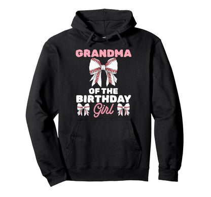 Grandma Birthday Baseball Coquette Bow Hoodie - Fun Novelty Design Unisex - T-Shirt, Sweatshirt, Hoodie