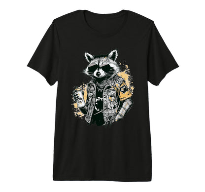 Grunge Rock Trash Panda Punk Raccoon T-Shirt - Custom Art Print for Adults - T-Shirt, Sweatshirt, Hoodie