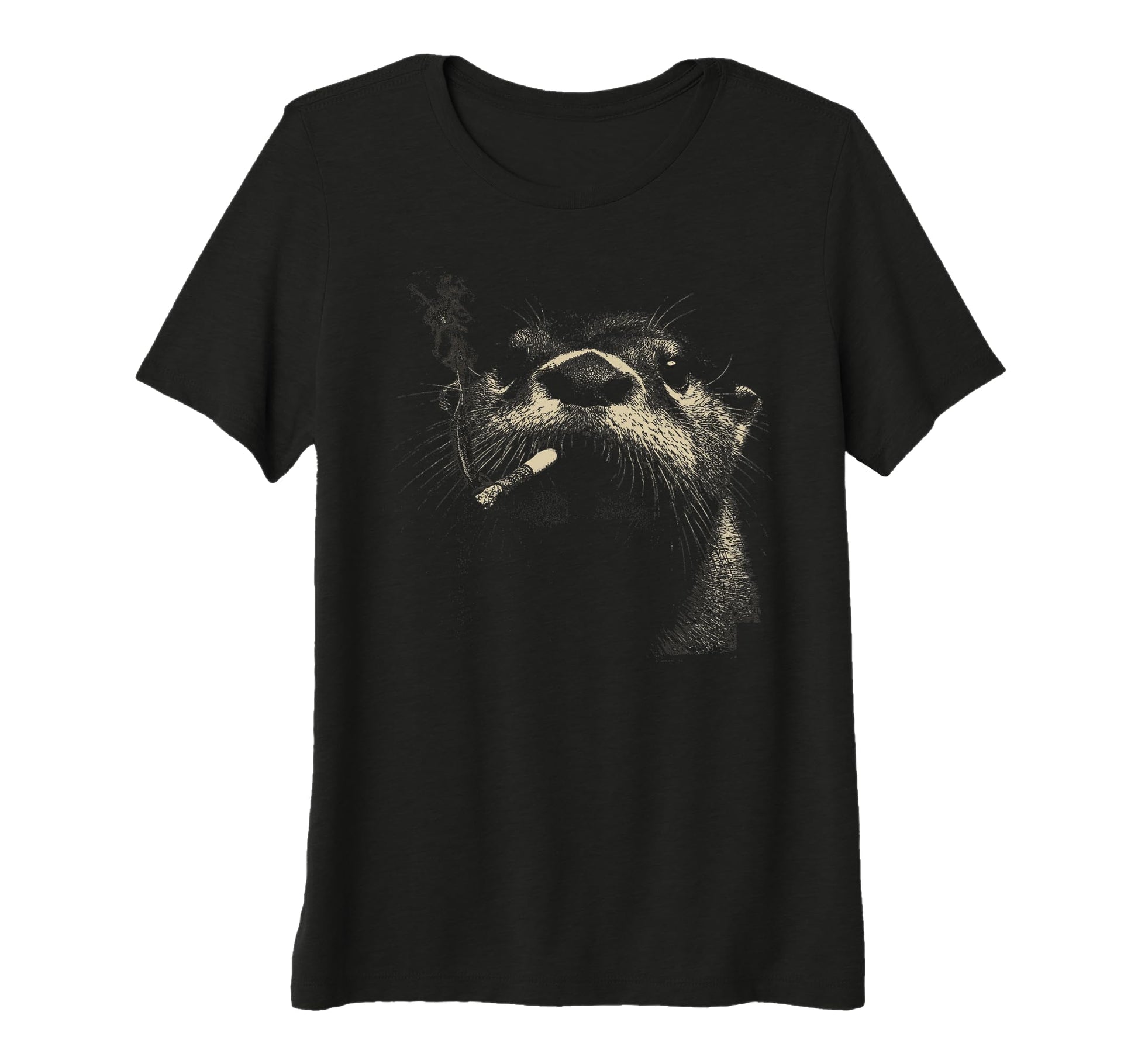 Womens Naughty Otter Smoking Cigarette T-Shirt - Minimalist Print Unisex - T-Shirt, Sweatshirt, Hoodie