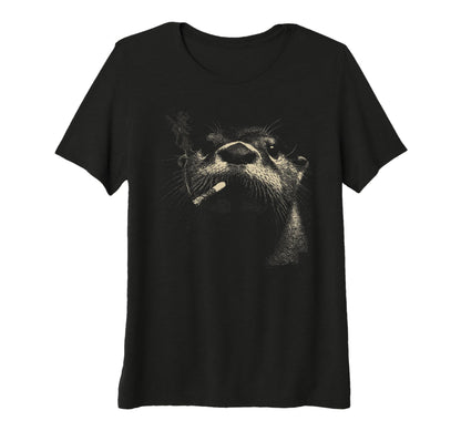 Womens Naughty Otter Smoking Cigarette T-Shirt - Minimalist Print Unisex - T-Shirt, Sweatshirt, Hoodie