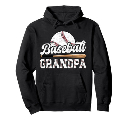 Baseball Grandpa Baseball Player Hoodie - Casual Everyday Wear Men Women - T-Shirt, Sweatshirt, Hoodie