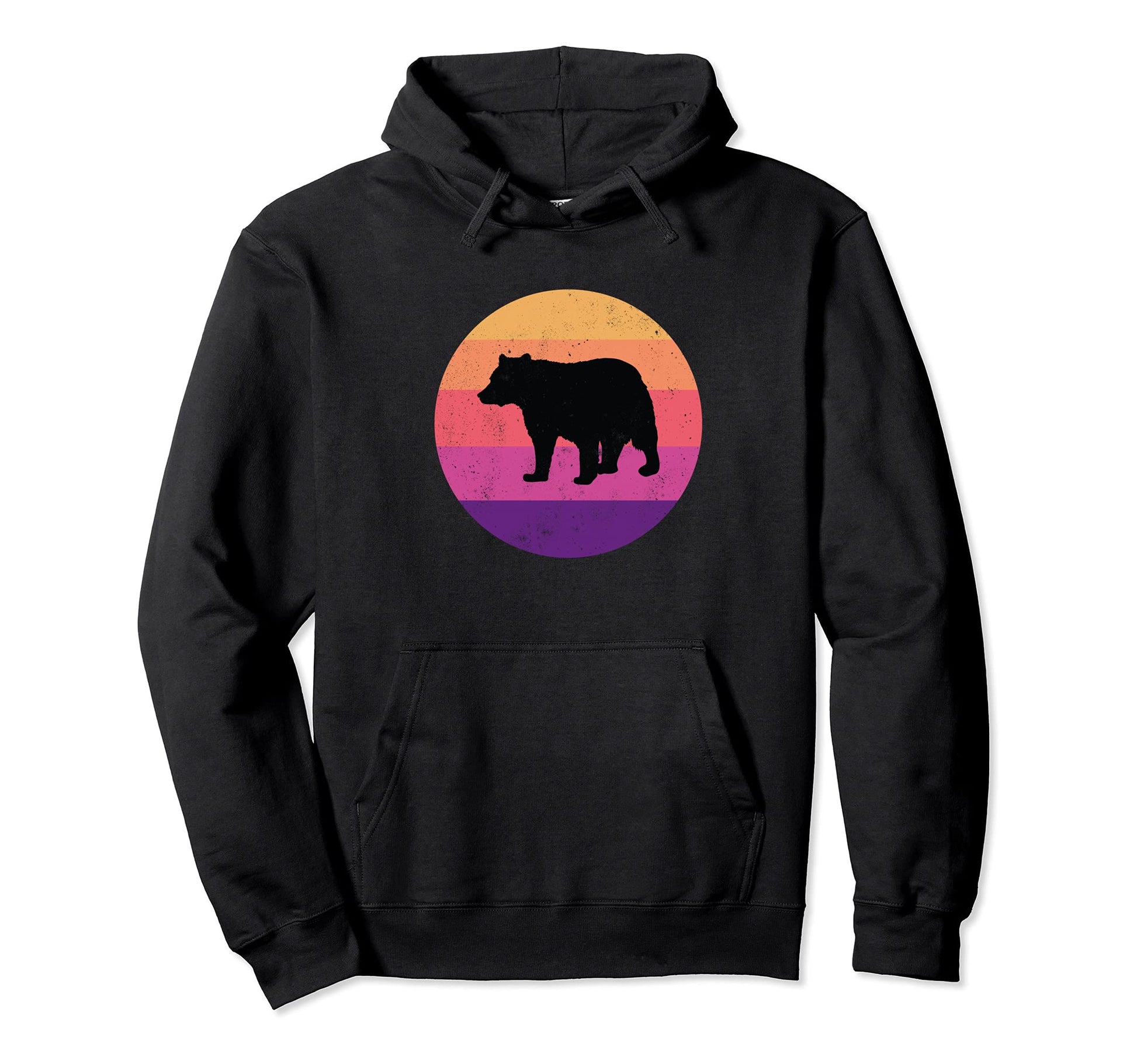 Black Bear Silhouette Rainbow Hoodie - Minimalist Print Men Women - T-Shirt, Sweatshirt, Hoodie