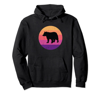 Black Bear Silhouette Rainbow Hoodie - Minimalist Print Men Women - T-Shirt, Sweatshirt, Hoodie