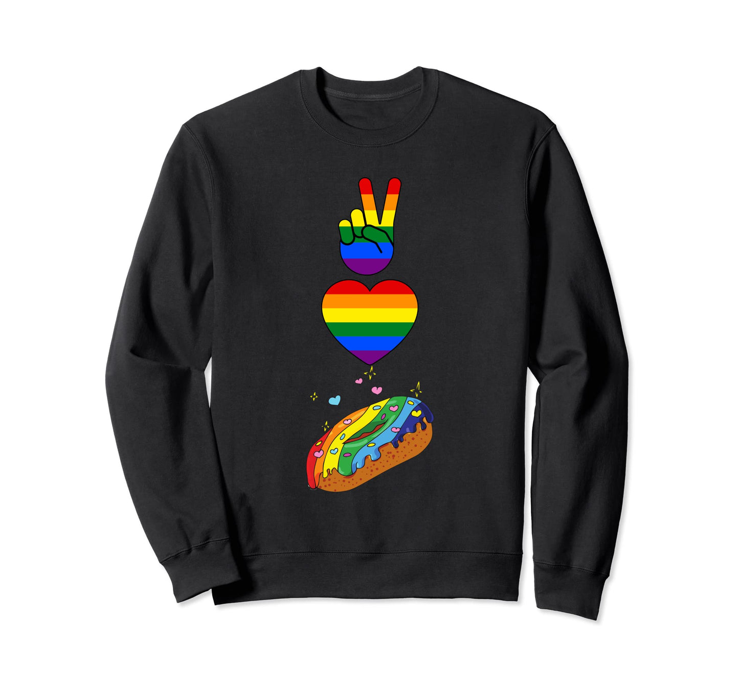 Lgbtq Peace Love Donuts Funny Lgbt Sweatshirt - Aesthetic Graphic Men Women - T-Shirt, Sweatshirt, Hoodie