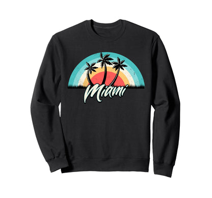 Matching Family Vacation Sunset Miami Sweatshirt - Unique Graphic Men Women - T-Shirt, Sweatshirt, Hoodie
