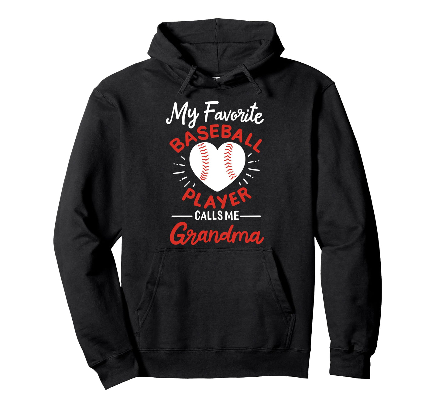 Baseball Grandma Grandmother Baseball Hoodie - Graphic Print Men Women - T-Shirt, Sweatshirt, Hoodie