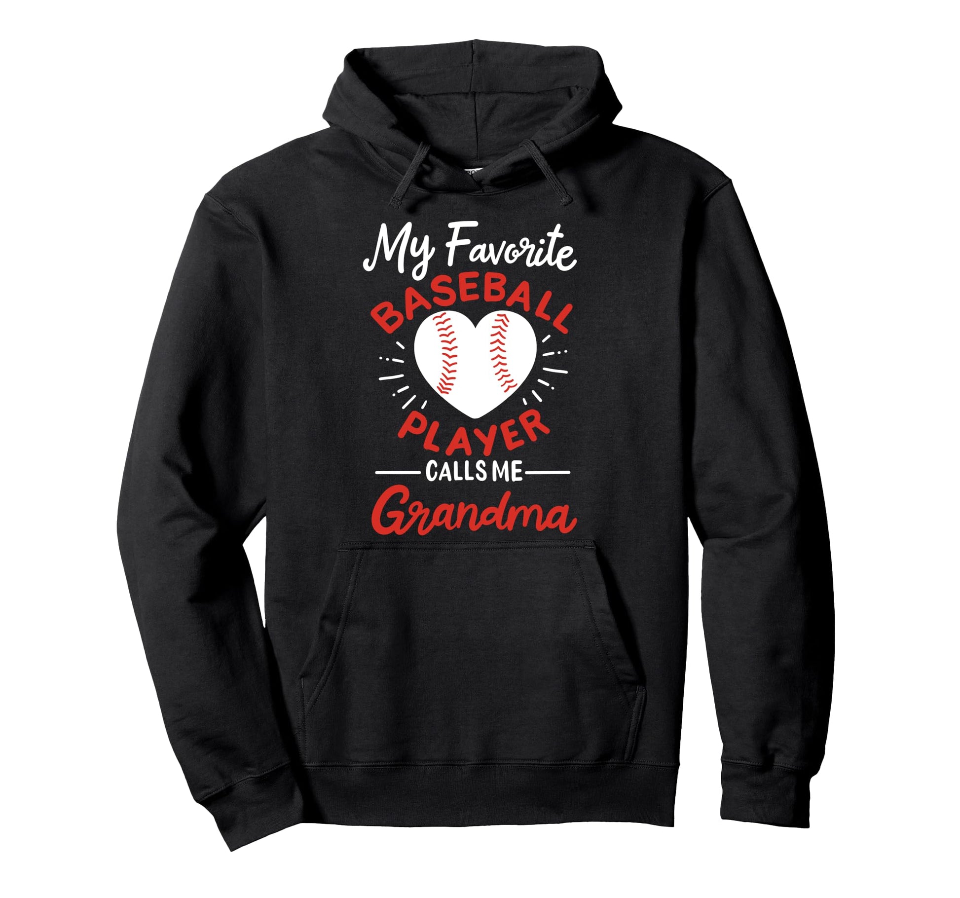 Baseball Grandma Grandmother Baseball Hoodie - Graphic Print Men Women - T-Shirt, Sweatshirt, Hoodie