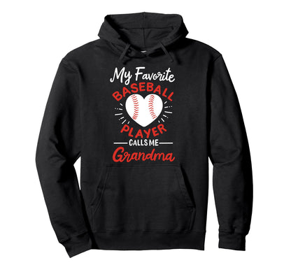 Baseball Grandma Grandmother Baseball Hoodie - Graphic Print Men Women - T-Shirt, Sweatshirt, Hoodie