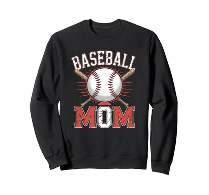 Baseball Mom Proud Baseball Sweatshirt - Aesthetic Graphic for Adults - T-Shirt, Sweatshirt, Hoodie