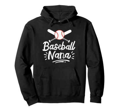Baseball Nana Grandma Grandmother Hoodie - Minimalist Print for Adults - T-Shirt, Sweatshirt, Hoodie