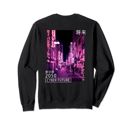 Japanese Aesthetic Cyber Future Sweatshirt - Streetwear Style for Adults - T-Shirt, Sweatshirt, Hoodie