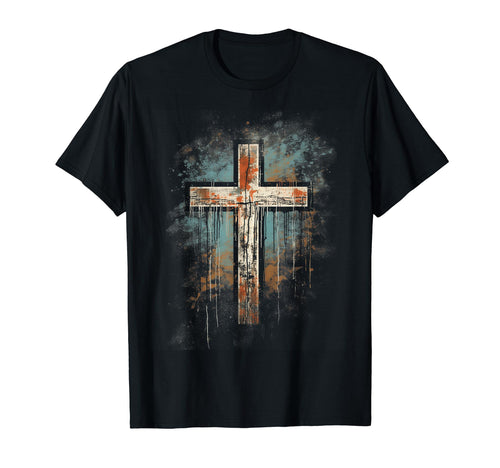 Cross Distressed 90S Goth Grunge T-Shirt - Custom Art Print for Adults - T-Shirt, Sweatshirt, Hoodie