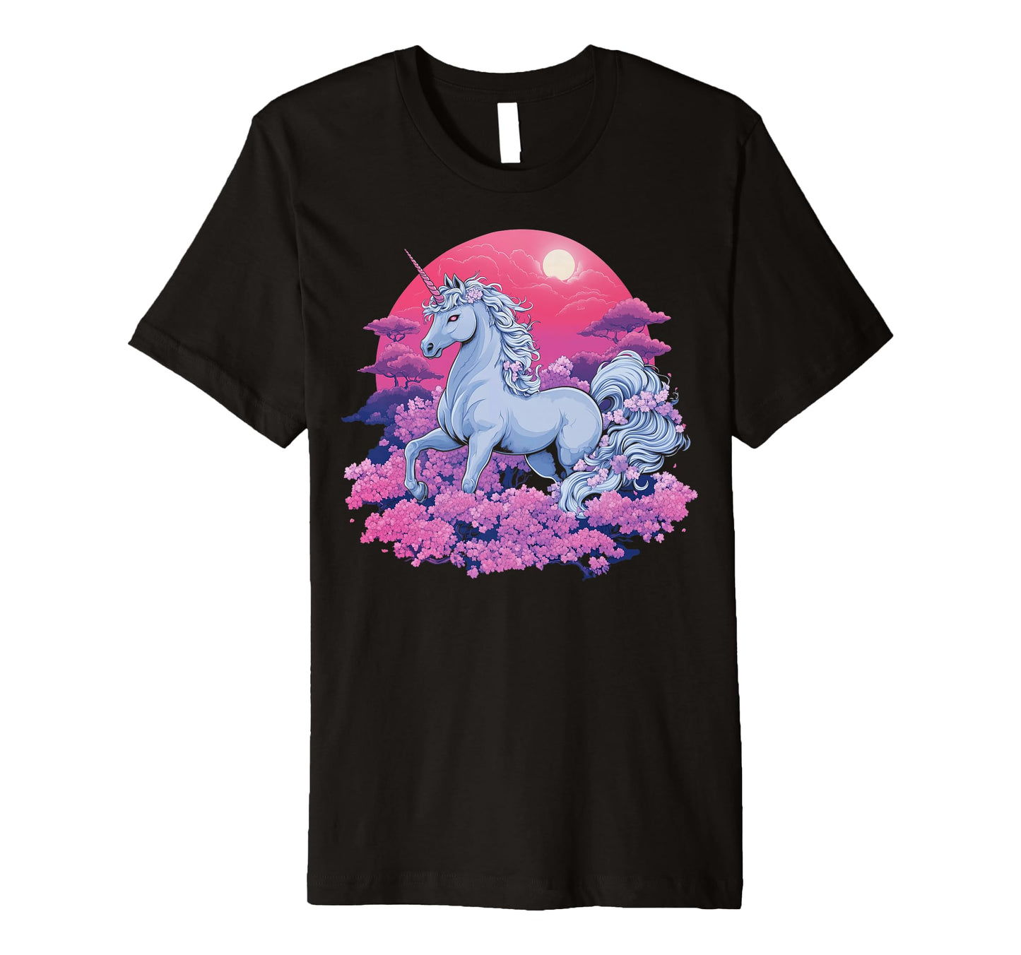 Vaporwave Unicorn Cherry Blossoms T-Shirt - Trendy Graphic Men Women - T-Shirt, Sweatshirt, Hoodie