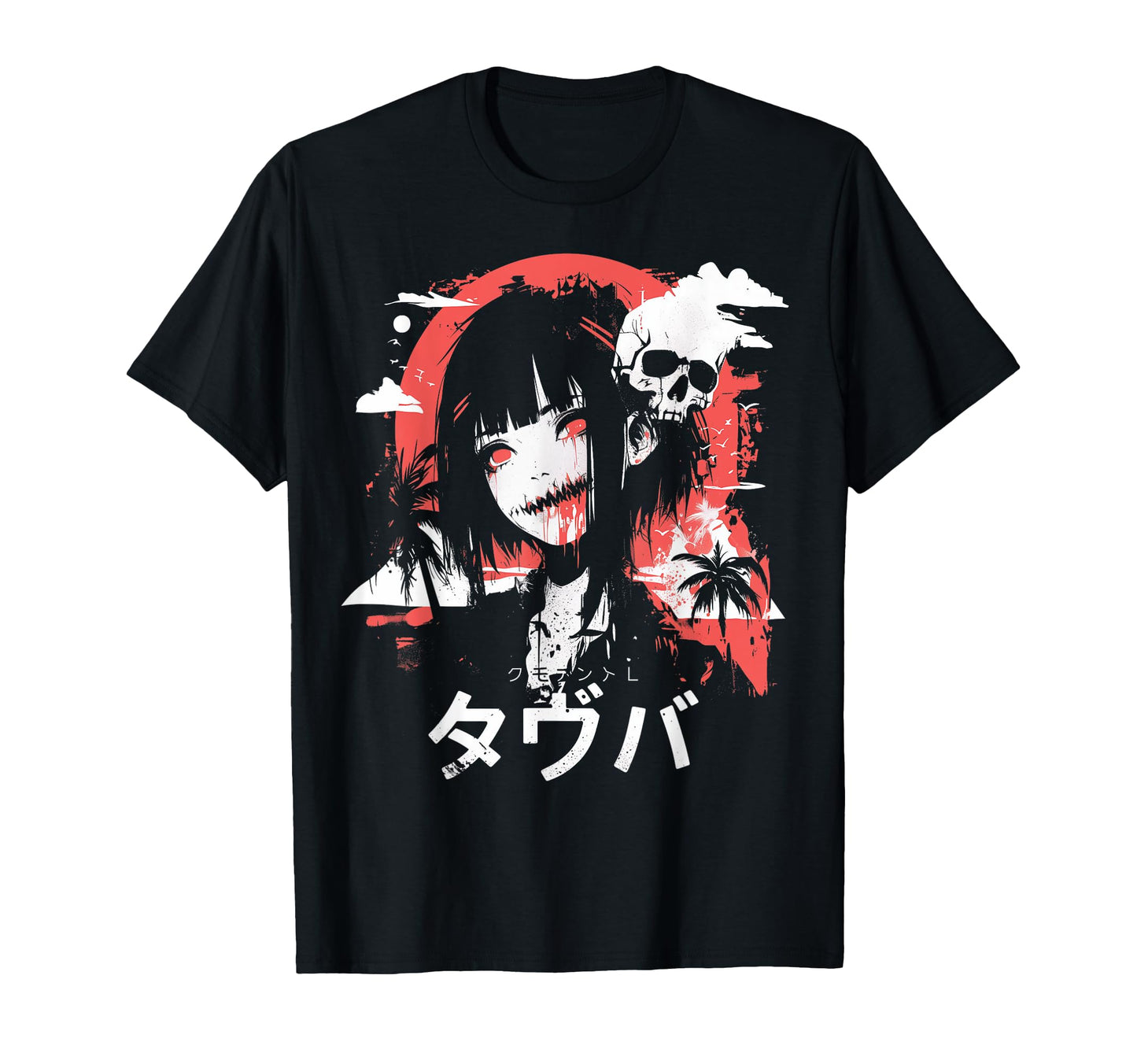 Goth Grunge Demon Anime Waifu Horror T-Shirt - Minimalist Print Men Women - T-Shirt, Sweatshirt, Hoodie