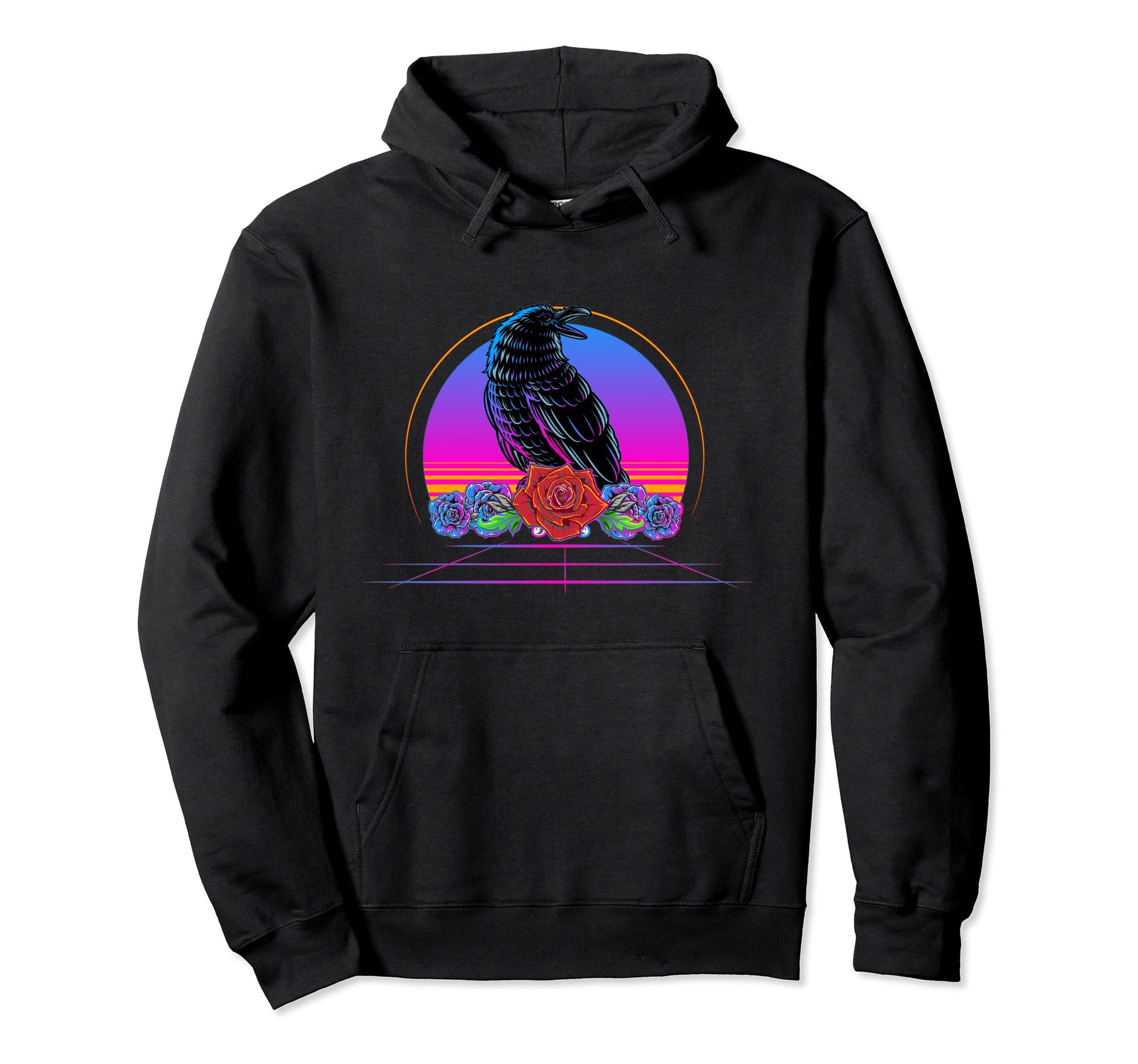 Raven Vaporwave Aesthetic Ravens Hoodie - Streetwear Style Men Women - T-Shirt, Sweatshirt, Hoodie