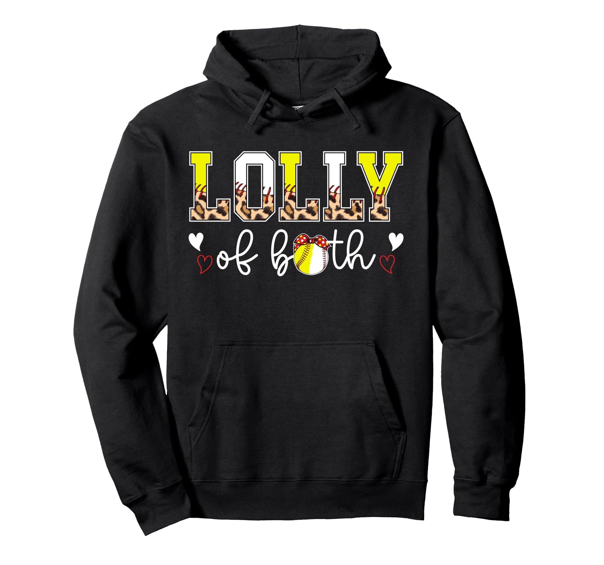 Lolly Both Leopard Softball Baseball Hoodie - Fun Novelty Design Unisex - T-Shirt, Sweatshirt, Hoodie