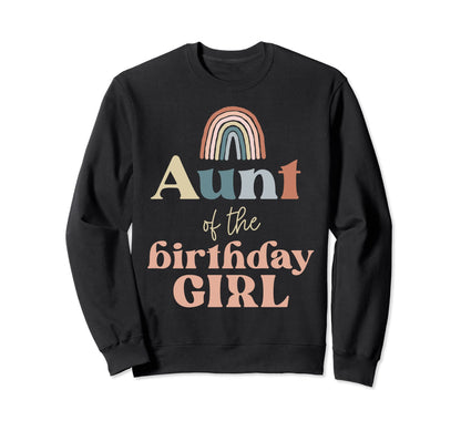 Aunt Birthday Boho Rainbow Party Sweatshirt - Streetwear Style Unisex - T-Shirt, Sweatshirt, Hoodie