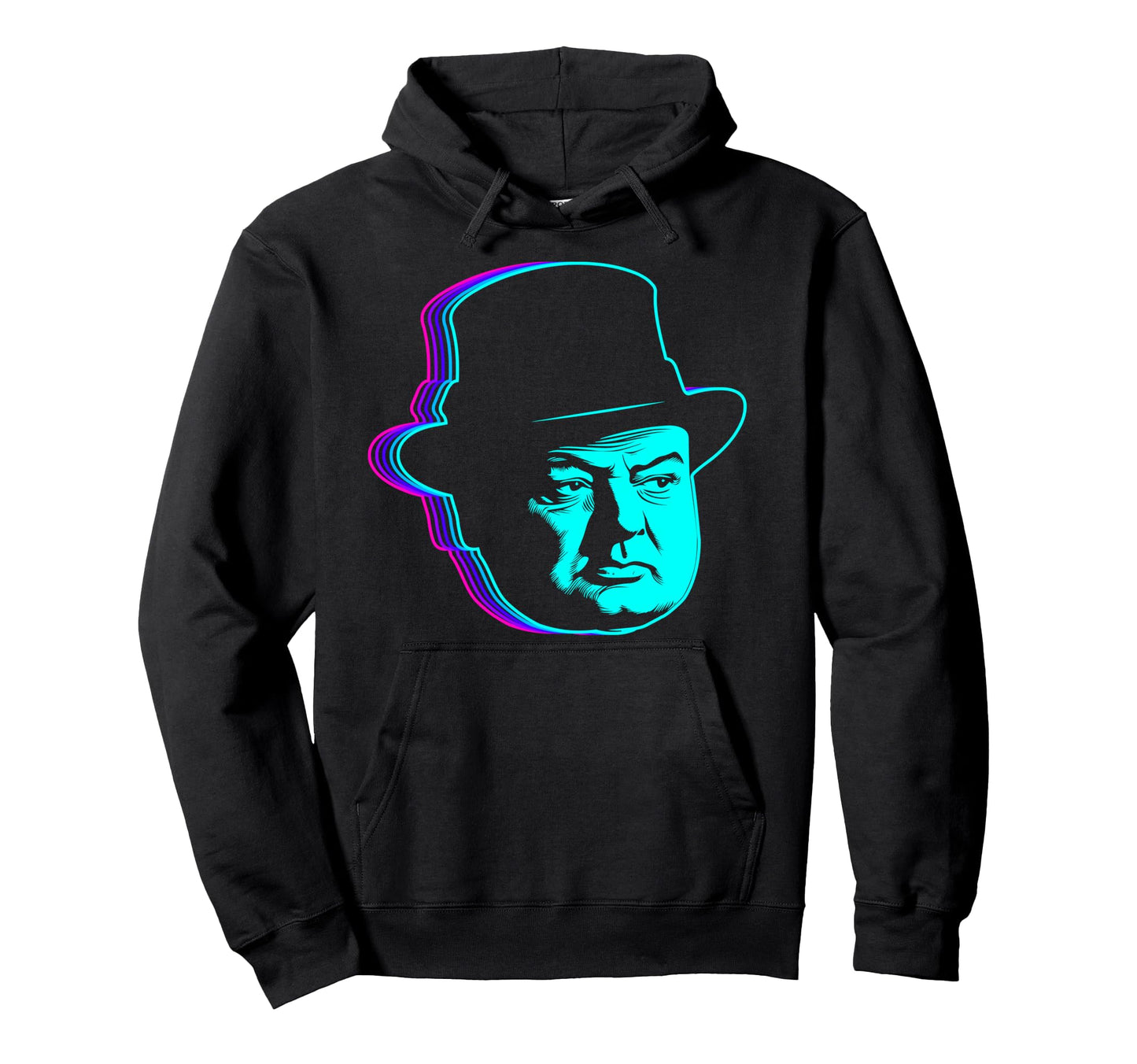 Winston Churchill British Vaporwave Hoodie - Custom Art Print Men Women - T-Shirt, Sweatshirt, Hoodie