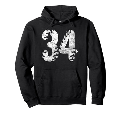 Baseball Softball Mom 34 Number 34 Hoodie - Unique Graphic Unisex - T-Shirt, Sweatshirt, Hoodie