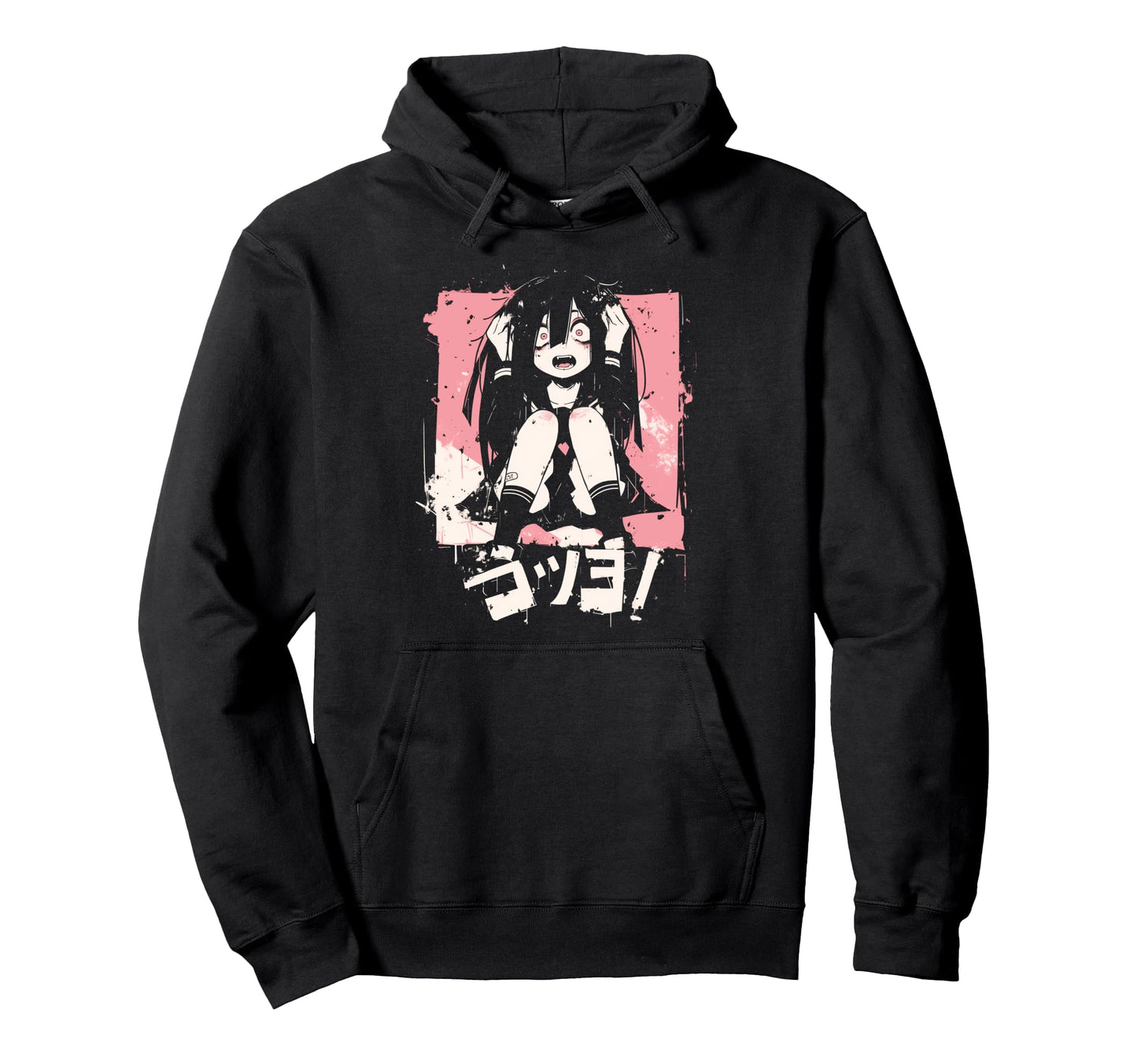 Goth Grunge Demon Anime Waifu Hoodie - Fun Novelty Design for Adults - T-Shirt, Sweatshirt, Hoodie