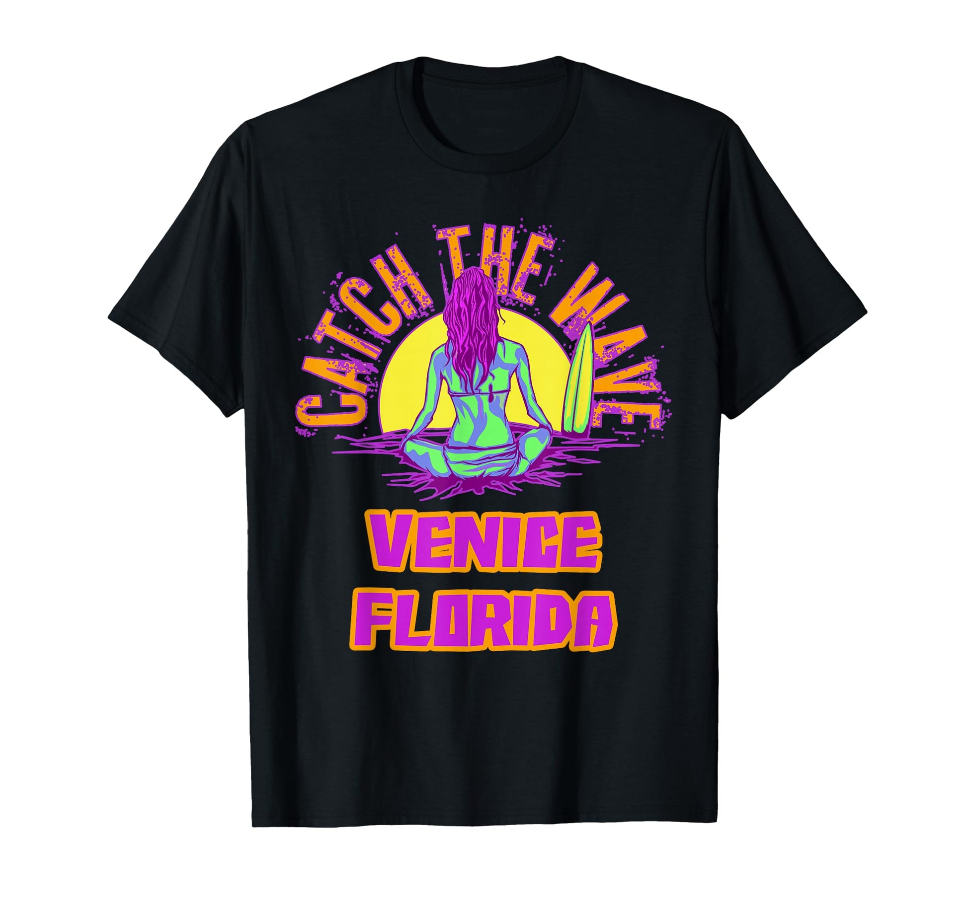 Venice Florida Surfing Vaporwave T-Shirt - Aesthetic Graphic Men Women - T-Shirt, Sweatshirt, Hoodie