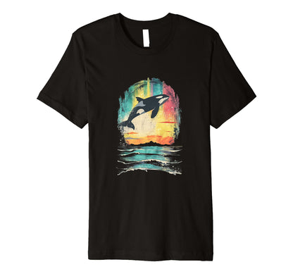 Orca S Featuring Rainbow Orca T-Shirt - Minimalist Print for Adults - T-Shirt, Sweatshirt, Hoodie