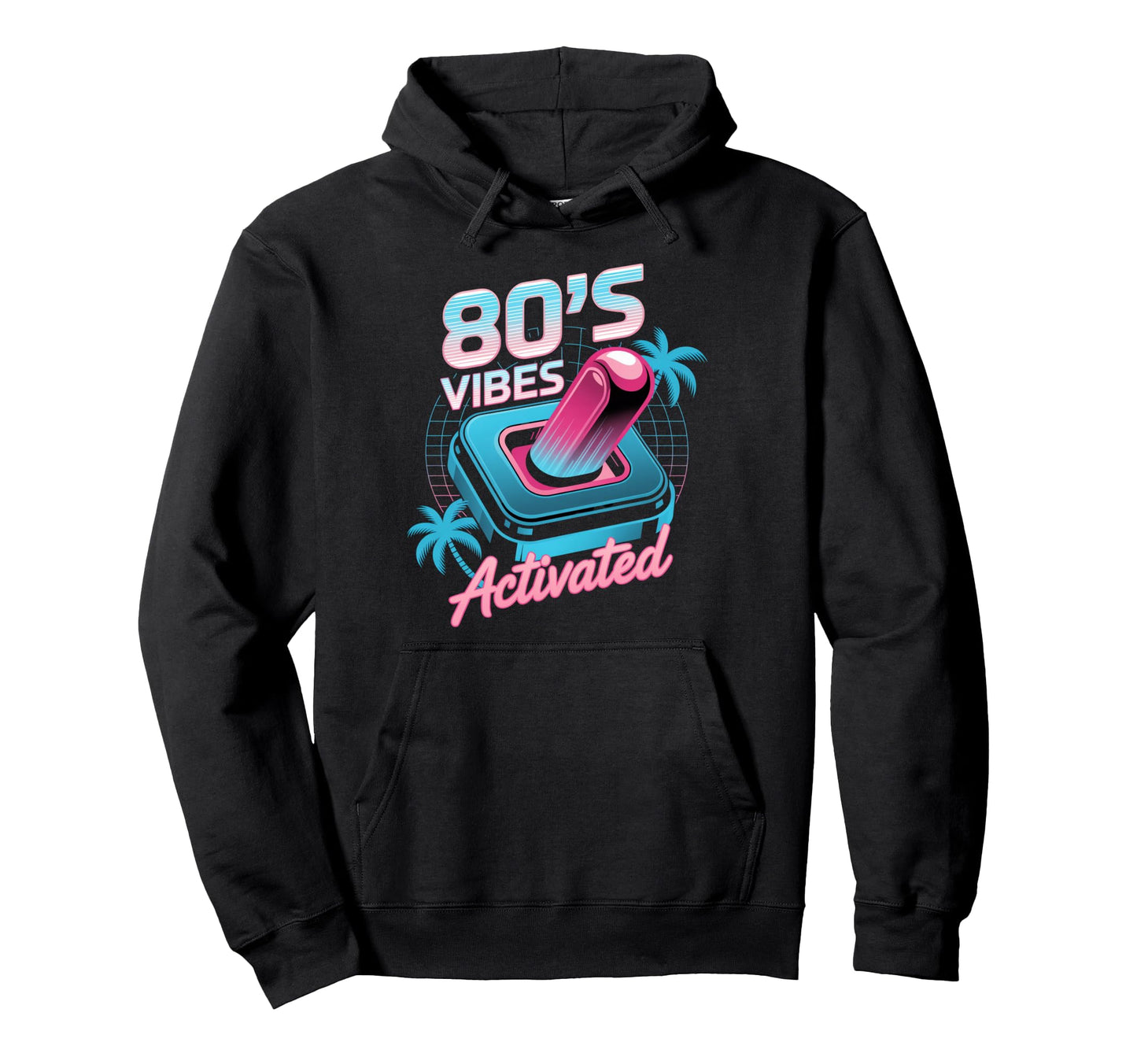80S Vibes Activated Synthwave Hoodie - Minimalist Print for Adults - T-Shirt, Sweatshirt, Hoodie
