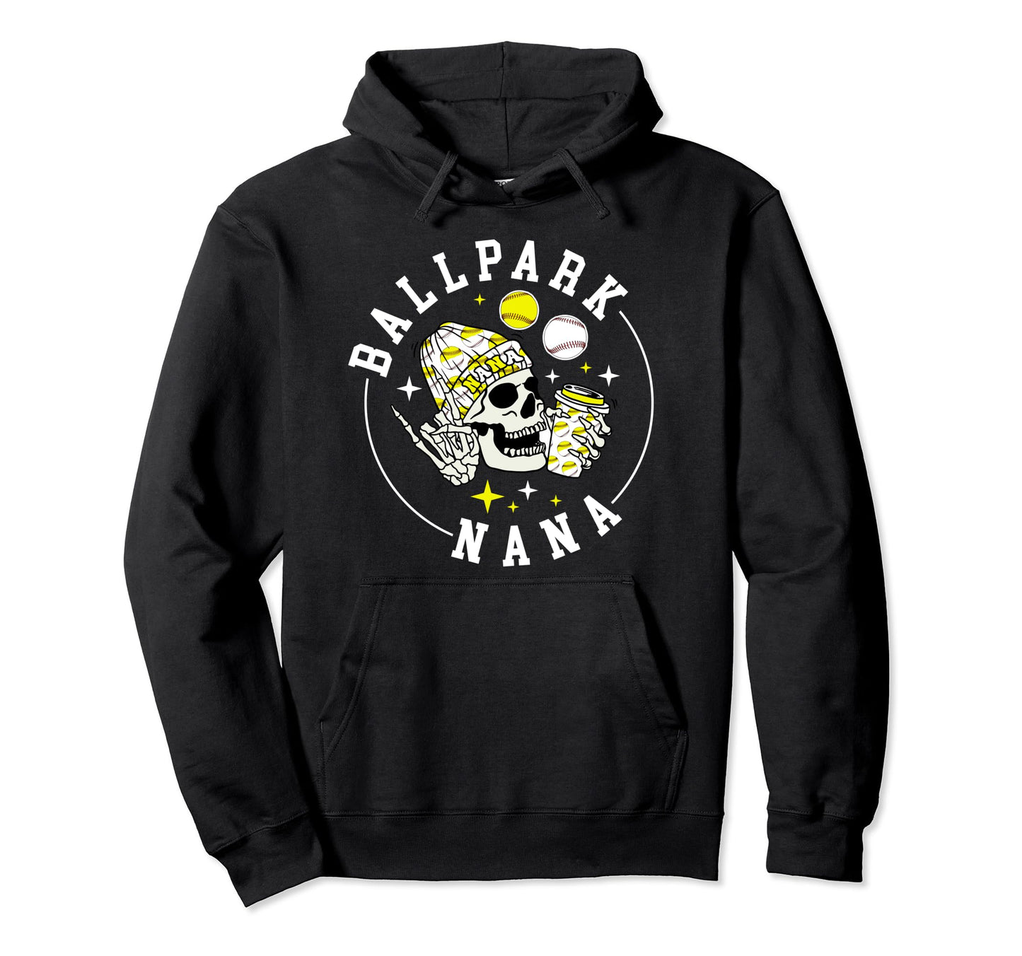 Ballpark Nana Baseball Softball Nana Hoodie - Trendy Graphic for Adults - T-Shirt, Sweatshirt, Hoodie