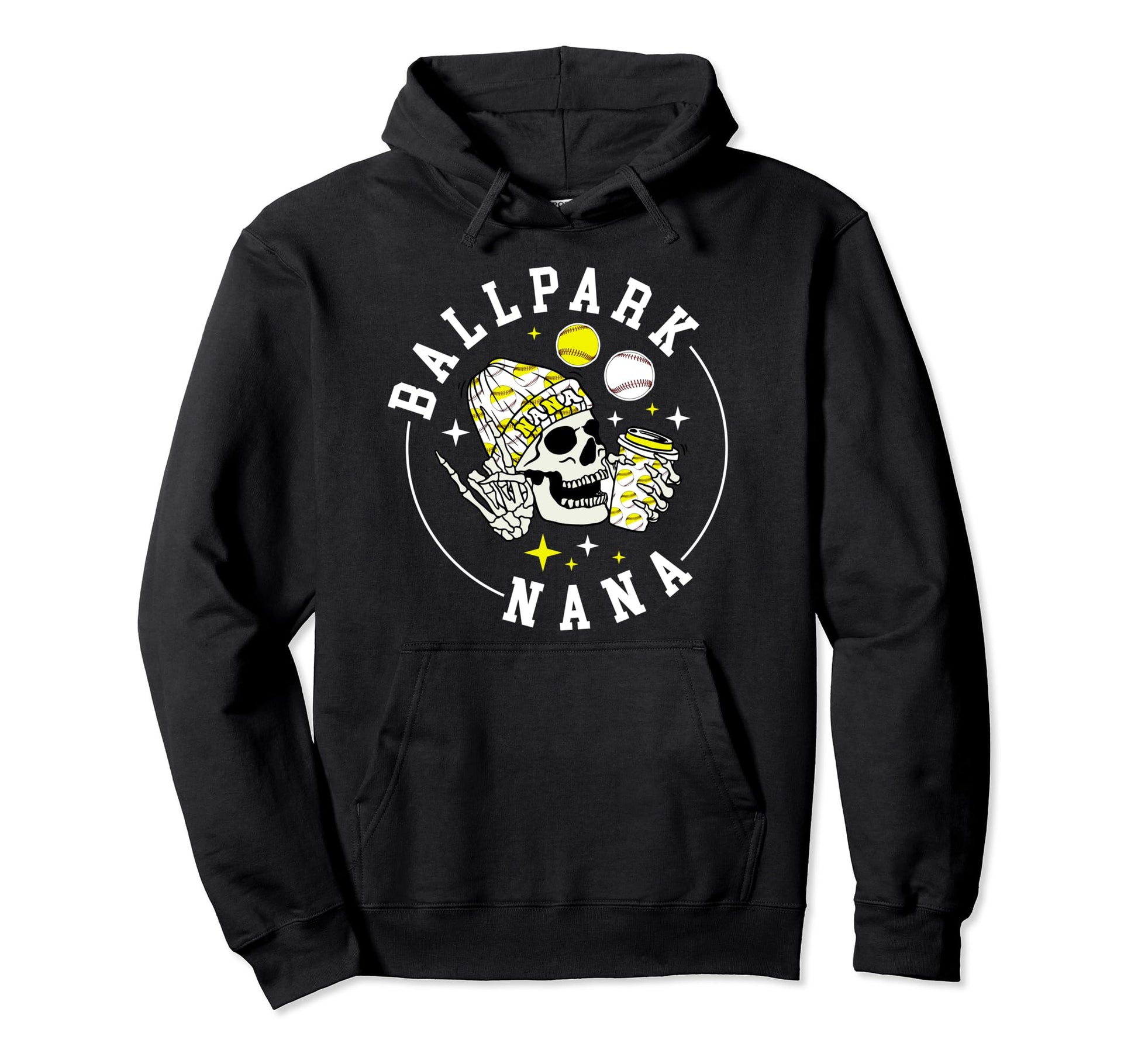 Ballpark Nana Baseball Softball Nana Hoodie - Trendy Graphic for Adults - T-Shirt, Sweatshirt, Hoodie