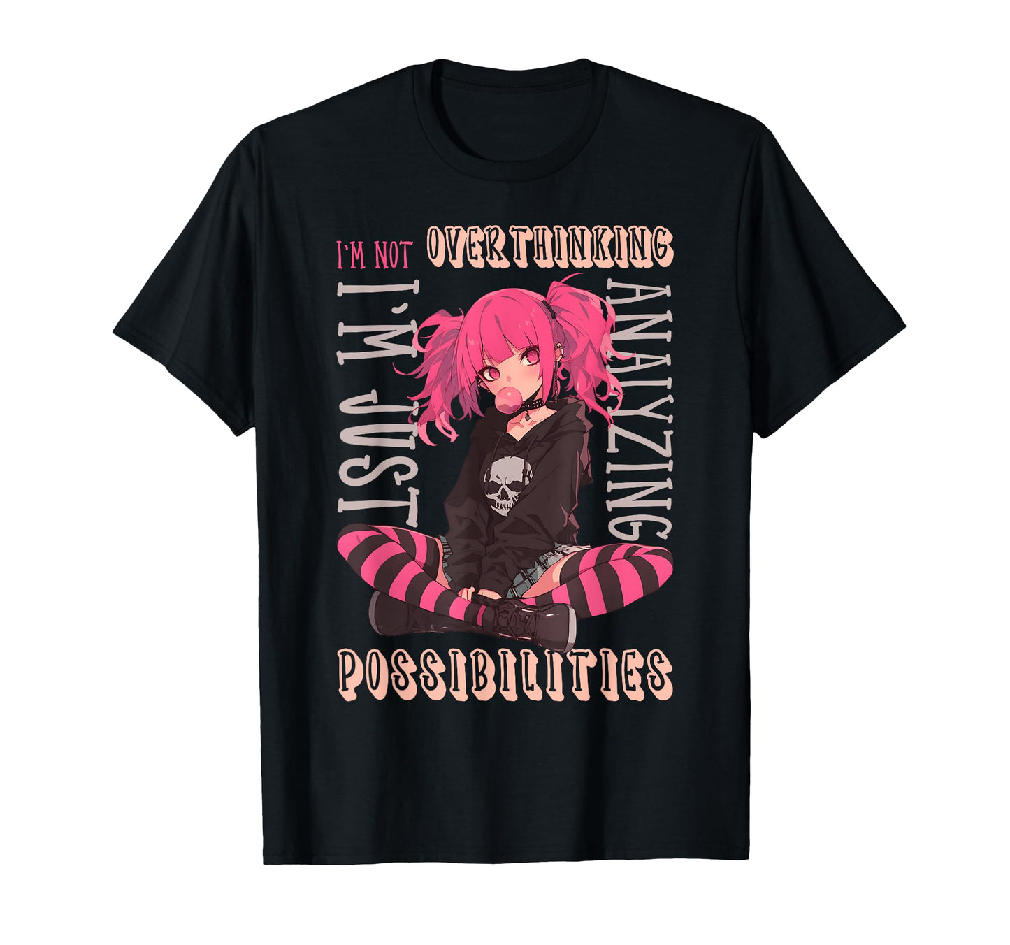 Overthinking Anime Aesthetic E T-Shirt - Unique Graphic Men Women - T-Shirt, Sweatshirt, Hoodie