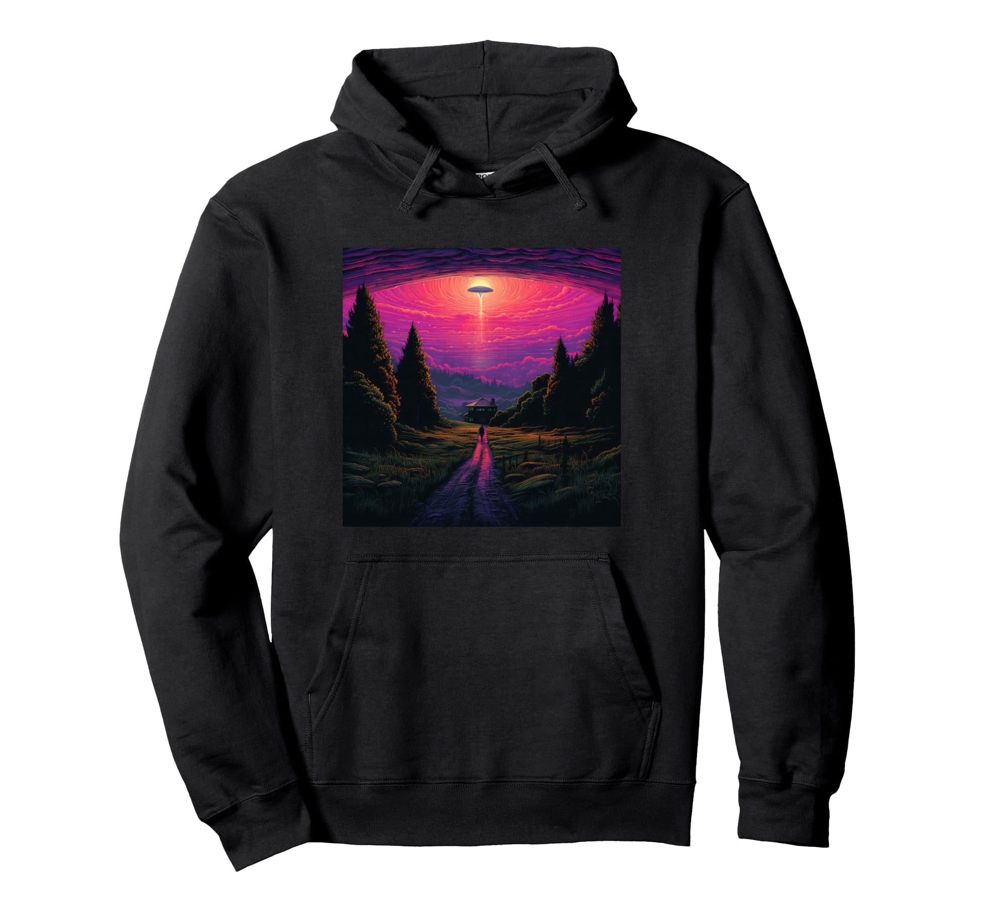 Alien Abduction Alien Vaporwave Ufo Hoodie - Graphic Print Unisex - T-Shirt, Sweatshirt, Hoodie