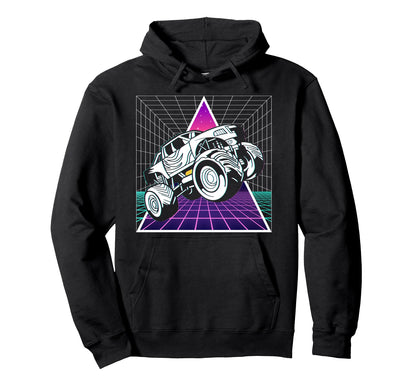 Vaporwave Aesthetic Monster Truck Hoodie - Minimalist Print Men Women - T-Shirt, Sweatshirt, Hoodie