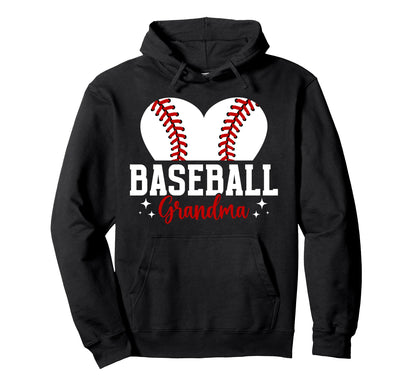 Baseball Grandma Baseball Player Hoodie - Graphic Print Men Women - T-Shirt, Sweatshirt, Hoodie