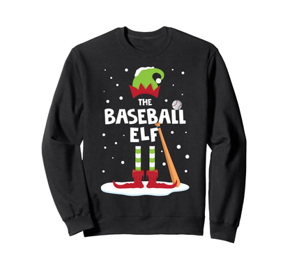 Snowy Baseball Elf Matching Sweatshirt - Fun Novelty Design Men Women - T-Shirt, Sweatshirt, Hoodie