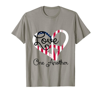 Love One Another T Shirts Peace Heart T-Shirt - Unique Graphic for Adults - T-Shirt, Sweatshirt, Hoodie