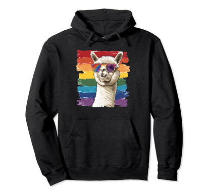 Funny Alpaca Sunglasses Pride Summer Hoodie - Aesthetic Graphic Unisex - T-Shirt, Sweatshirt, Hoodie