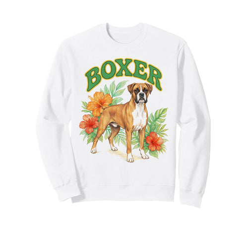 Boxer Groovy Floral Watercolor Boho Sweatshirt - Novelty Apparel Unisex - T-Shirt, Sweatshirt, Hoodie