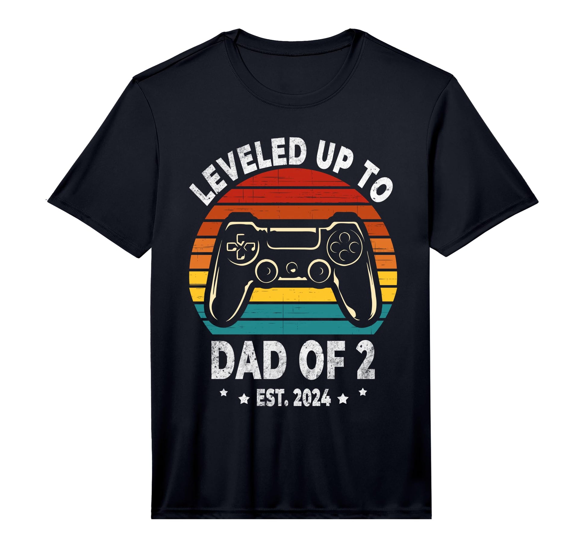 Mens Leveled Up To Dad 2 Level Unlocked T-Shirt - Unique Graphic Men Women - T-Shirt, Sweatshirt, Hoodie
