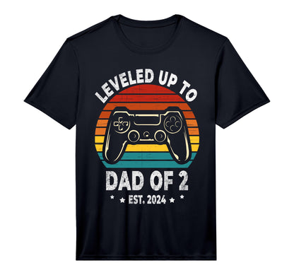 Mens Leveled Up To Dad 2 Level Unlocked T-Shirt - Unique Graphic Men Women - T-Shirt, Sweatshirt, Hoodie