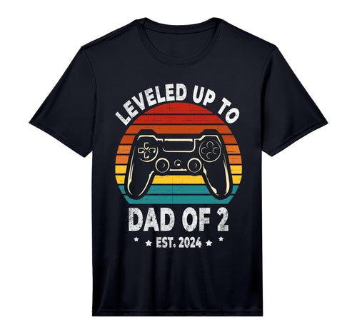 Mens Leveled Up To Dad 2 Level Unlocked T-Shirt - Unique Graphic Men Women - T-Shirt, Sweatshirt, Hoodie
