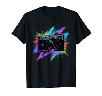 Colorful Camera Electric Photography Camera T-Shirt - Trendy Graphic Unisex - T-Shirt, Sweatshirt, Hoodie