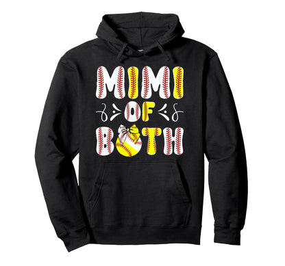 Mimi Both Proud Softball Baseball Hoodie - Aesthetic Graphic for Adults - T-Shirt, Sweatshirt, Hoodie