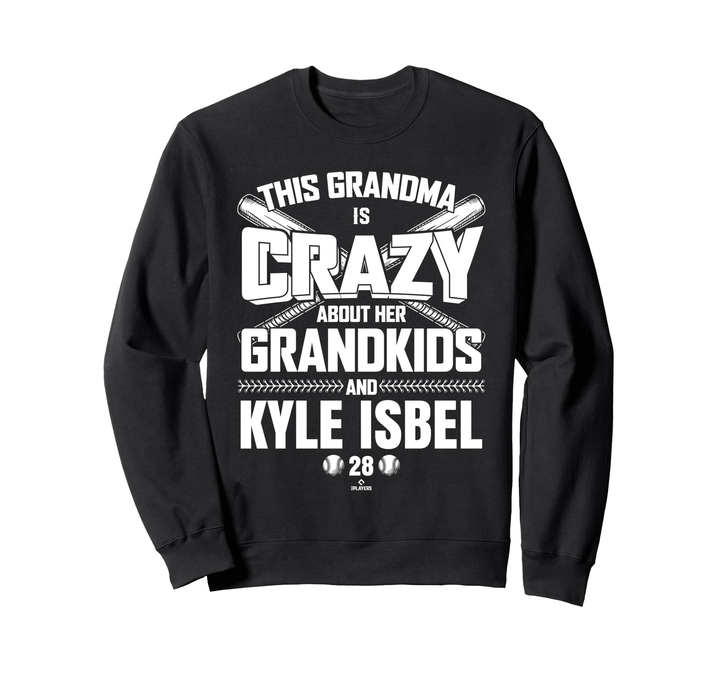 Grandma Crazy Kyle Isbel Kansas Sweatshirt - Minimalist Print for Adults - T-Shirt, Sweatshirt, Hoodie