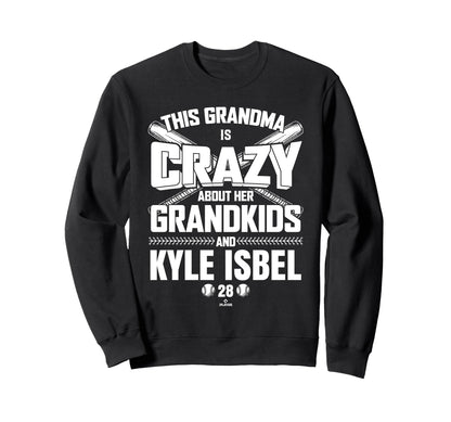 Grandma Crazy Kyle Isbel Kansas Sweatshirt - Minimalist Print for Adults - T-Shirt, Sweatshirt, Hoodie
