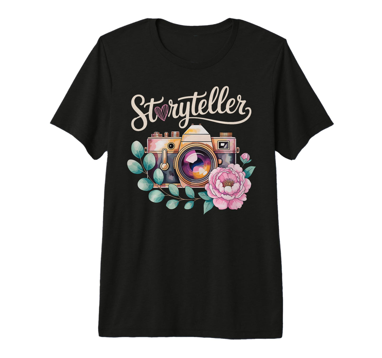 Photo Camera Flowers Storyteller T-Shirt - Trendy Graphic Men Women - T-Shirt, Sweatshirt, Hoodie
