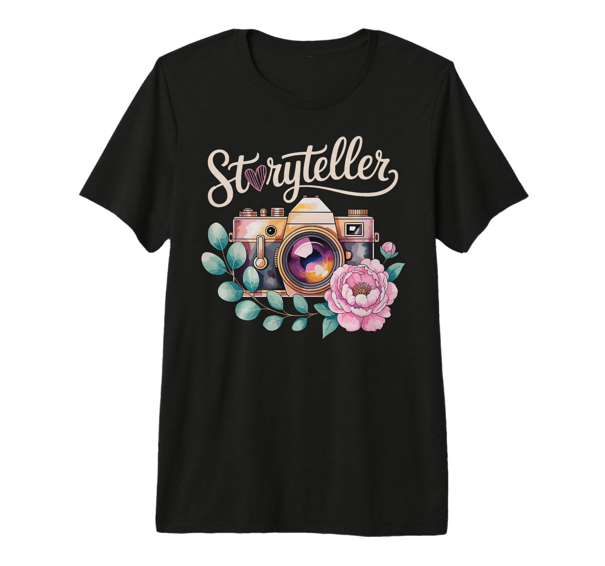 Photo Camera Flowers Storyteller T-Shirt - Trendy Graphic Men Women - T-Shirt, Sweatshirt, Hoodie