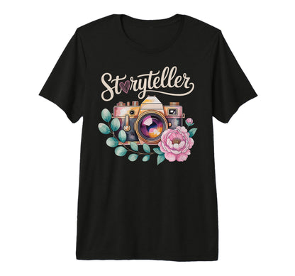 Photo Camera Flowers Storyteller T-Shirt - Trendy Graphic Men Women - T-Shirt, Sweatshirt, Hoodie