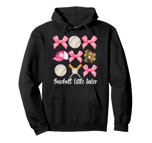 Baseball Little Sister Baseball Player Hoodie - Graphic Print for Adults - T-Shirt, Sweatshirt, Hoodie